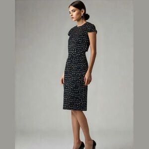 J. Crew Black and White Midi Dress